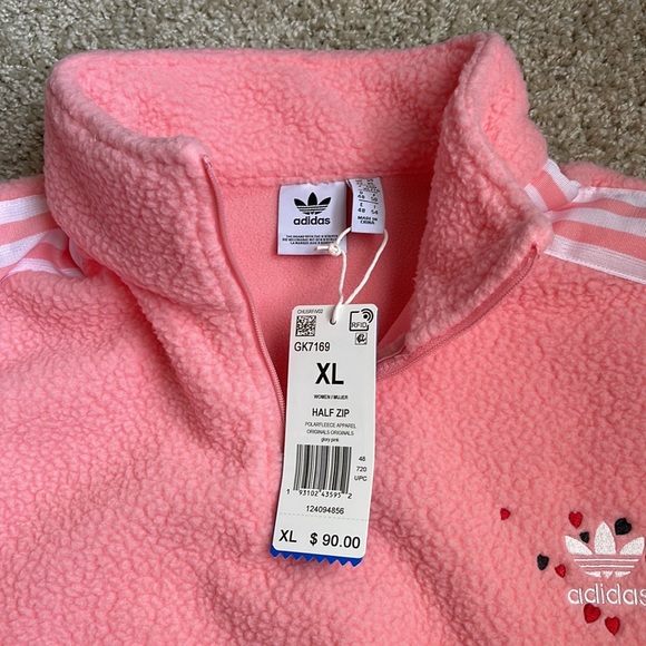 NEW Adidas Originals Pink Fleece Pullover SZ XL - Picture 3 of 5
